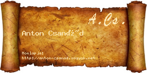 Anton Csanád névjegykártya